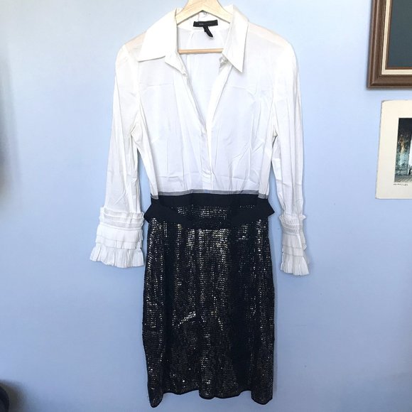BCBGMaxAzaria Sequin and Ruffle Dress - Picture 1 of 4